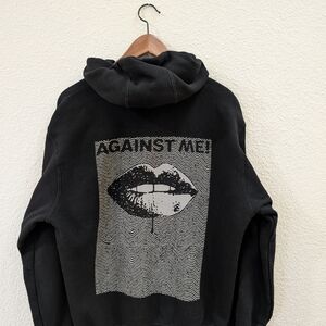 Against Me! "Lips" Men's Zip-Up Hoodie, Size M